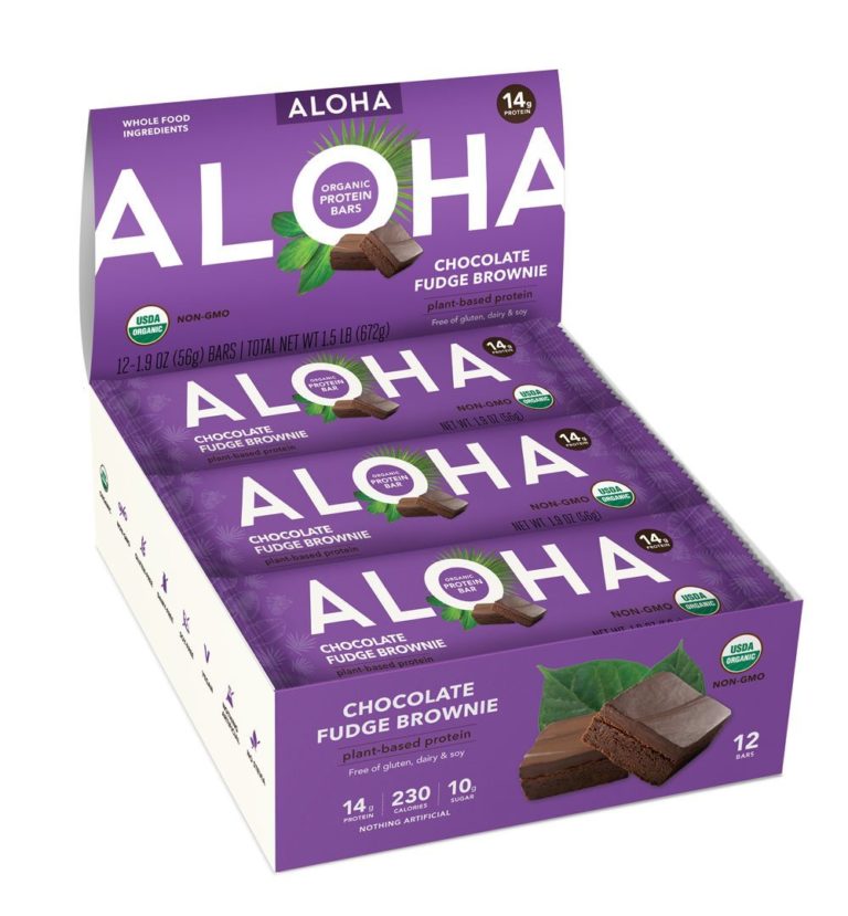 Aloha PlantBased Organic Protein Bar Review Chocolate Fudge Brownie